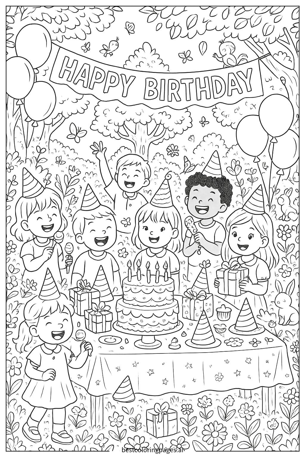 Birthday party in a garden
