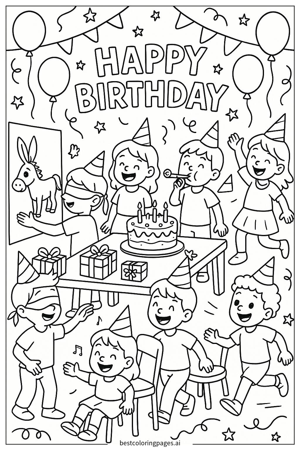 Children playing party games