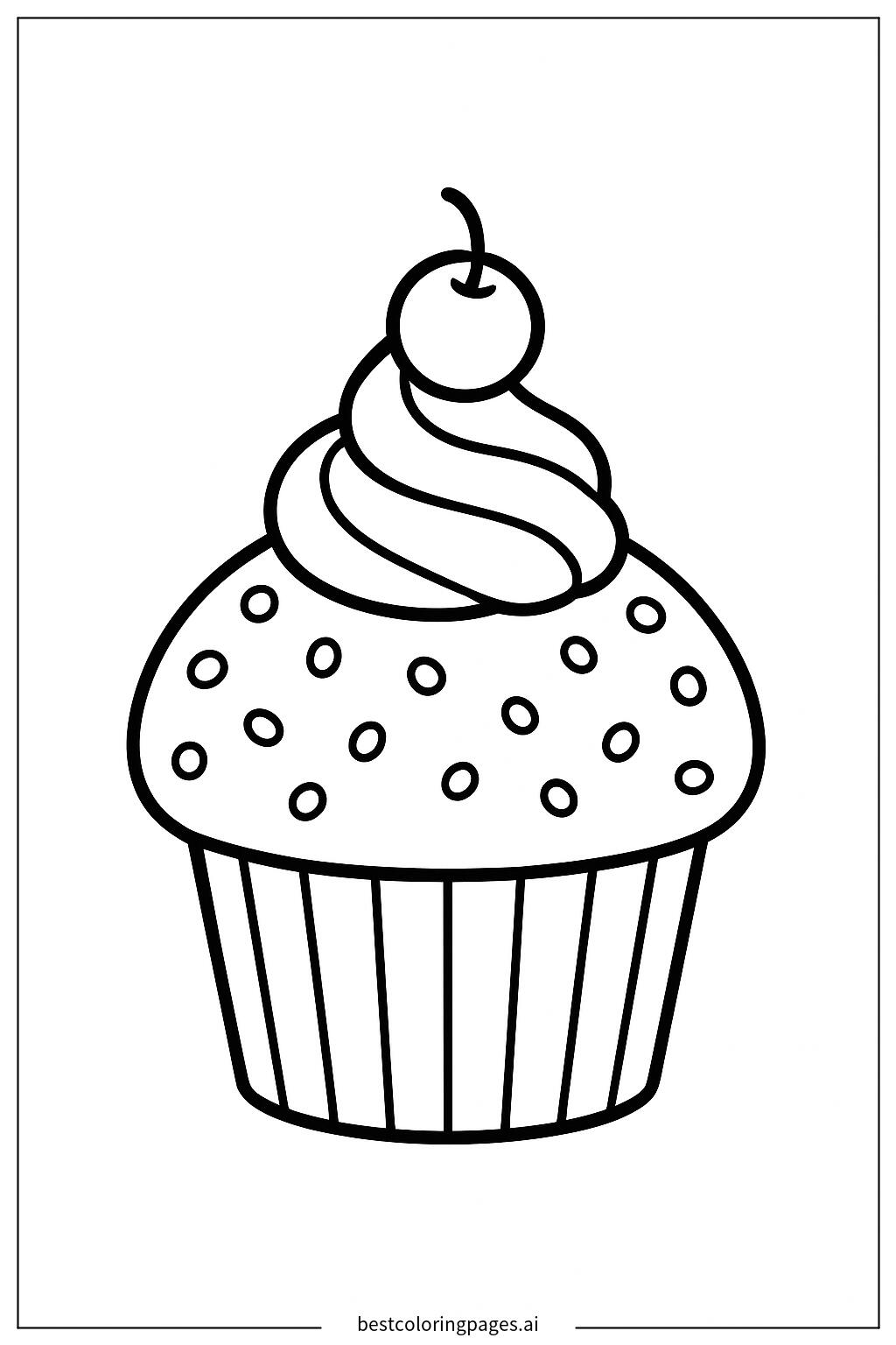 Cute cupcake with sprinkles