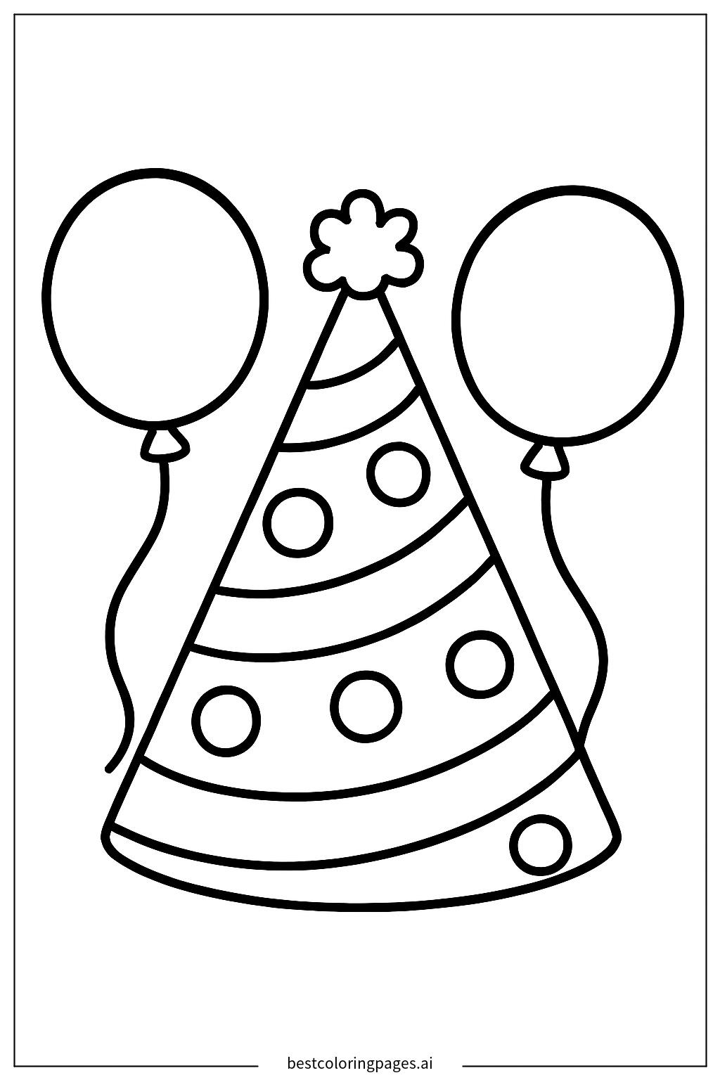 Party hat with balloons