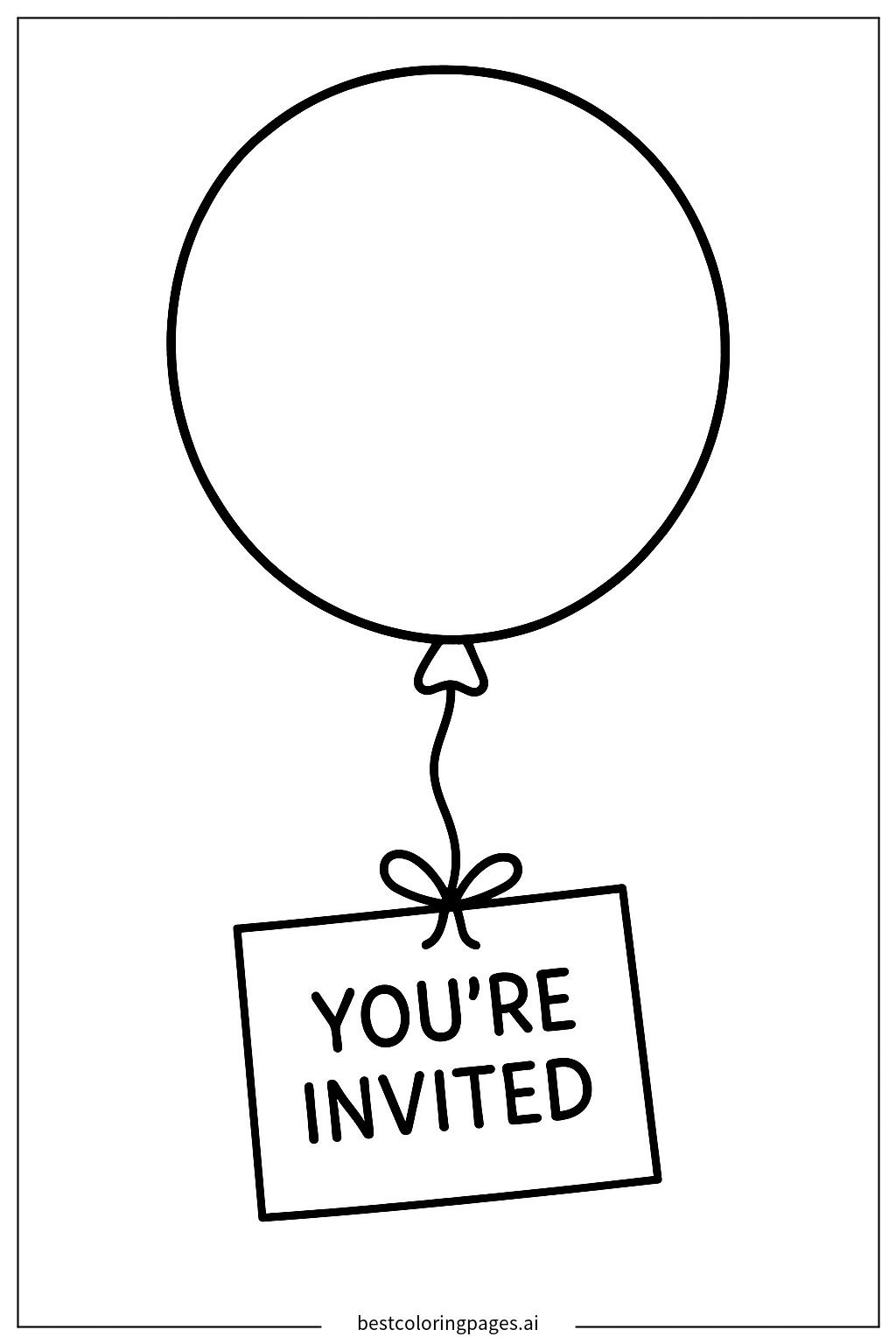 Simple balloon invitation card