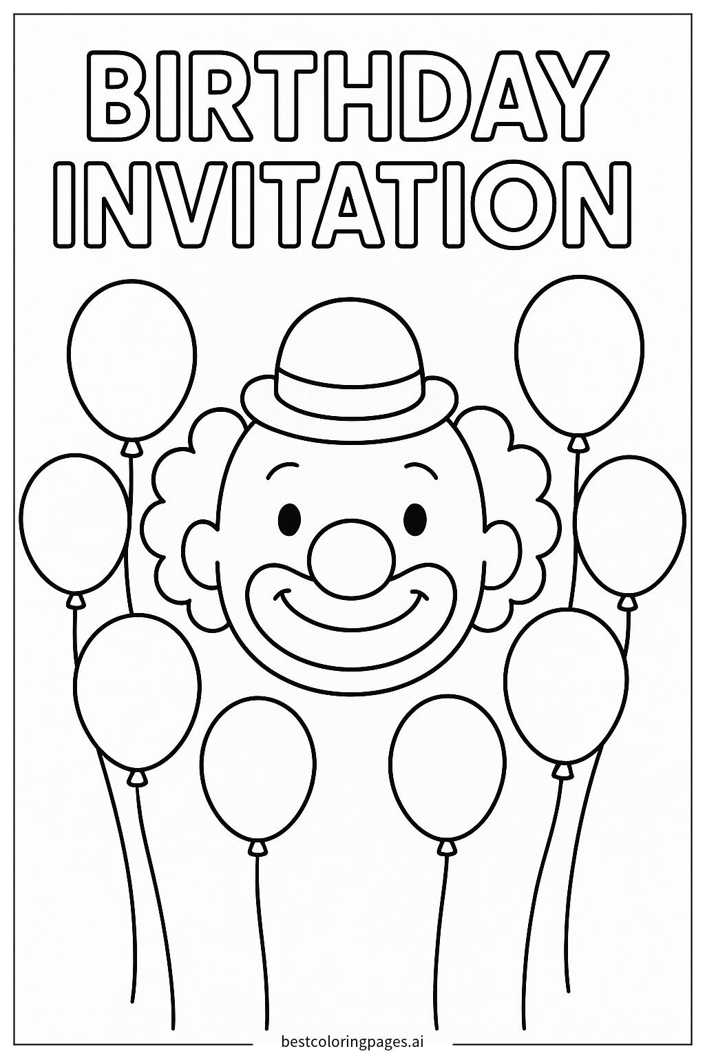 Smiling birthday clown face