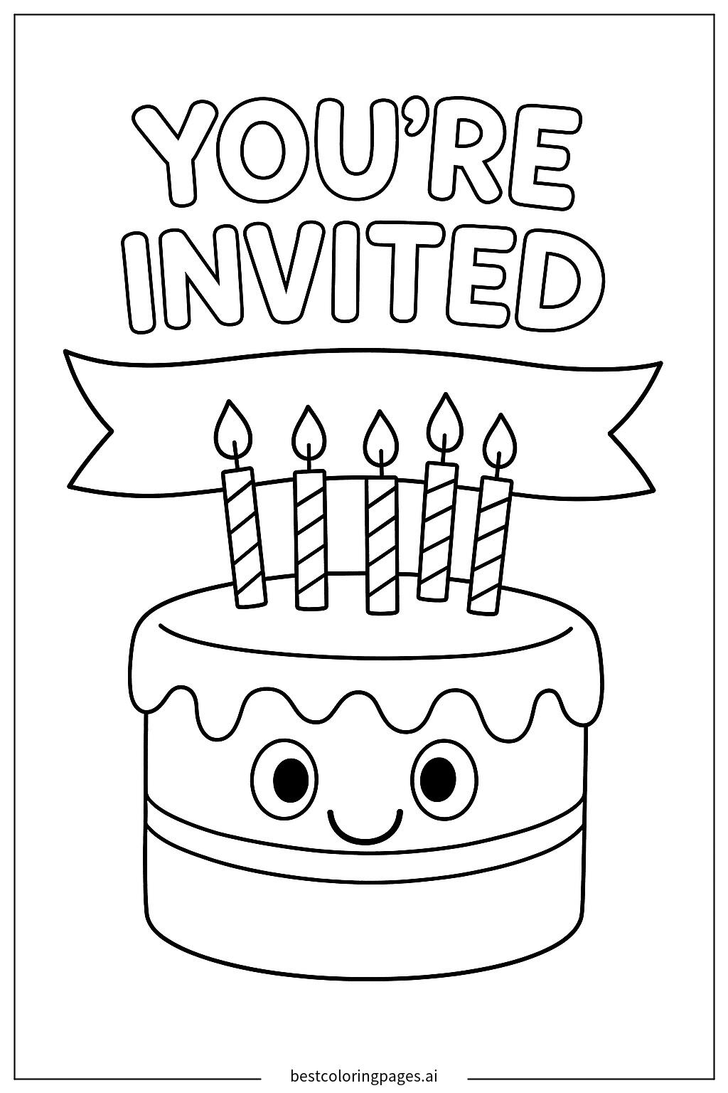 Smiling cake invitation