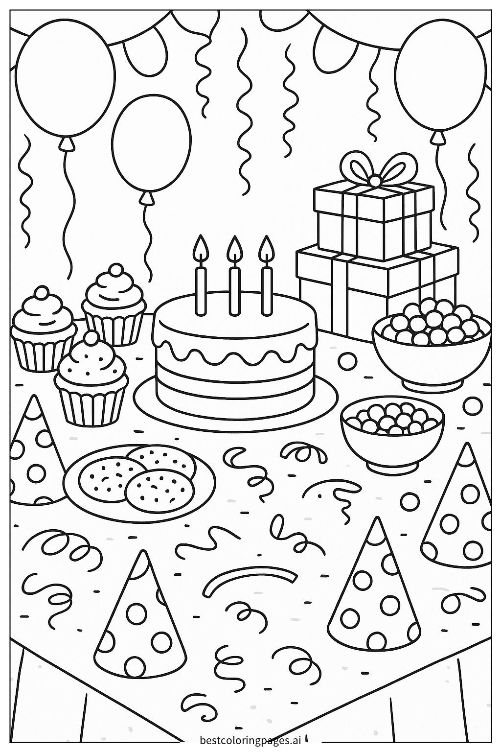 Table with birthday treats