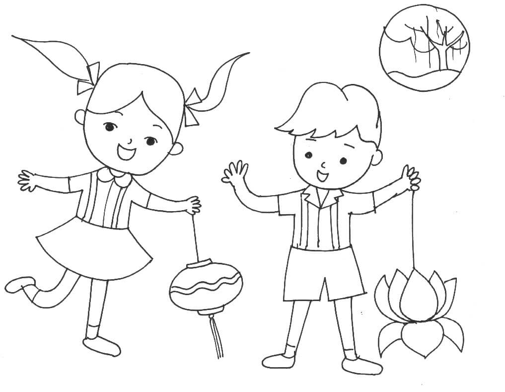 2 Đứa Trẻ Đón Trung Thu