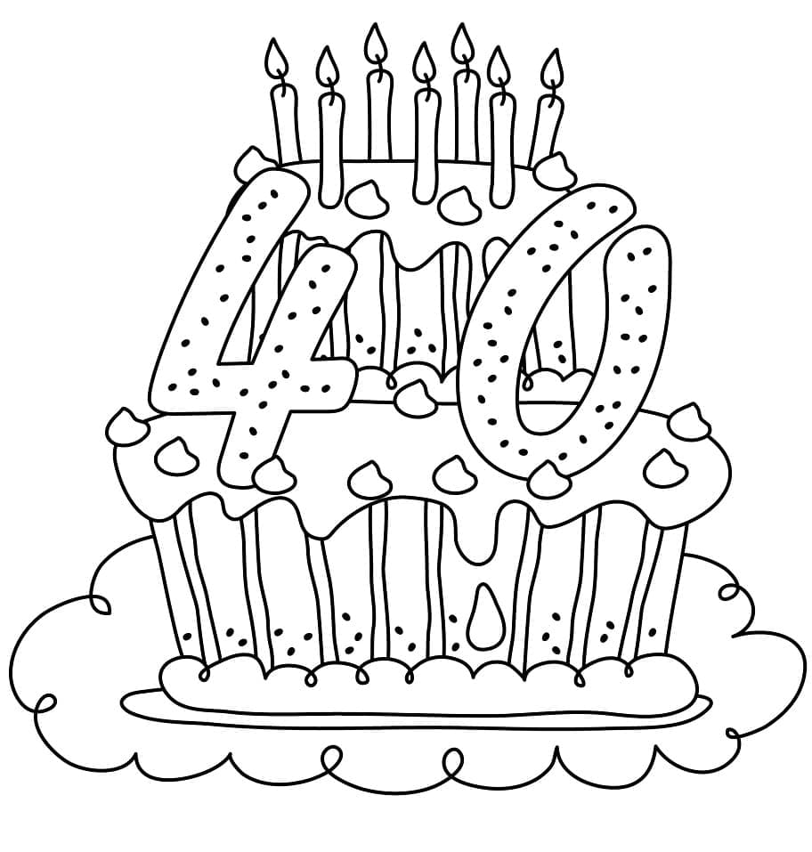 Birthday Cake with Number 4.0