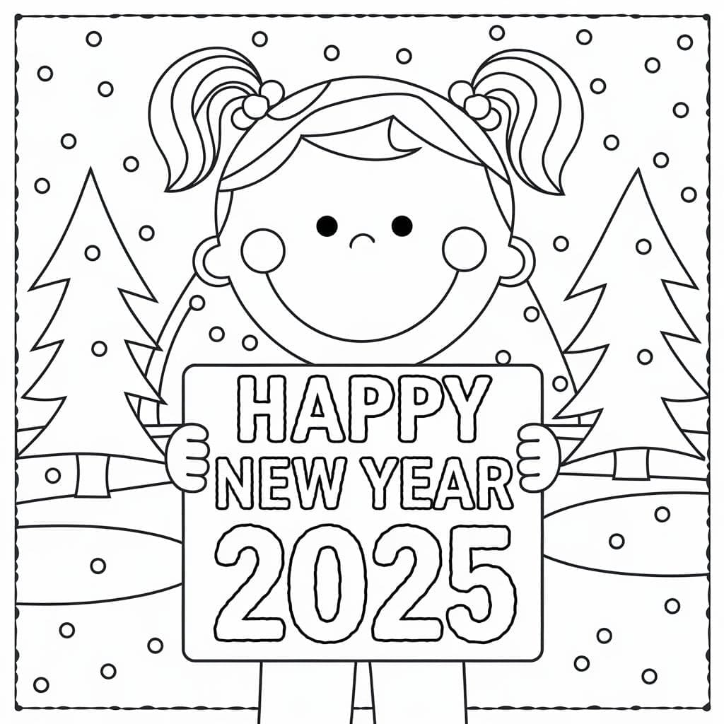 Bé Gái Chúc Mừng Năm Mới 2025