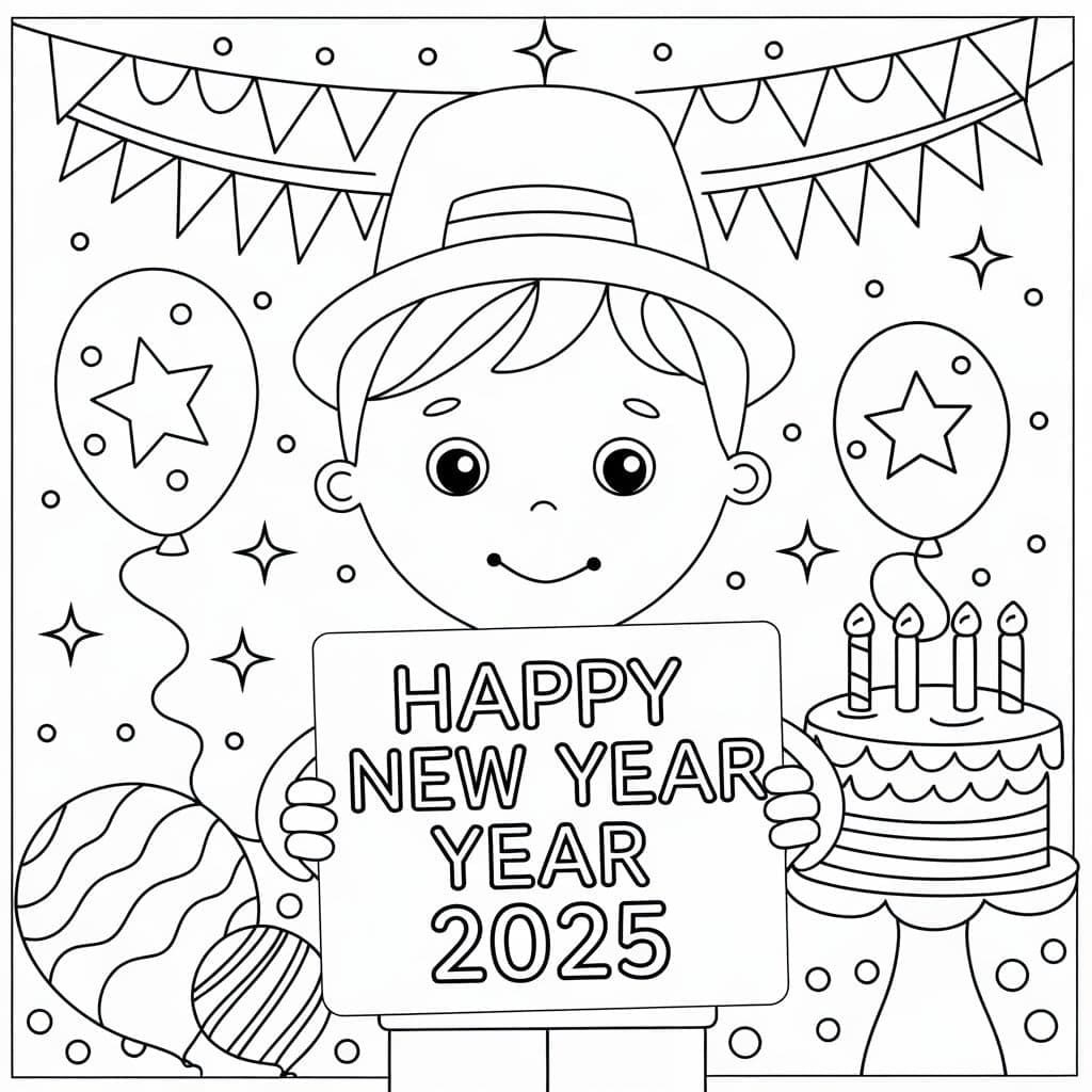 Bé Trai Chúc Mừng Năm Mới 2025