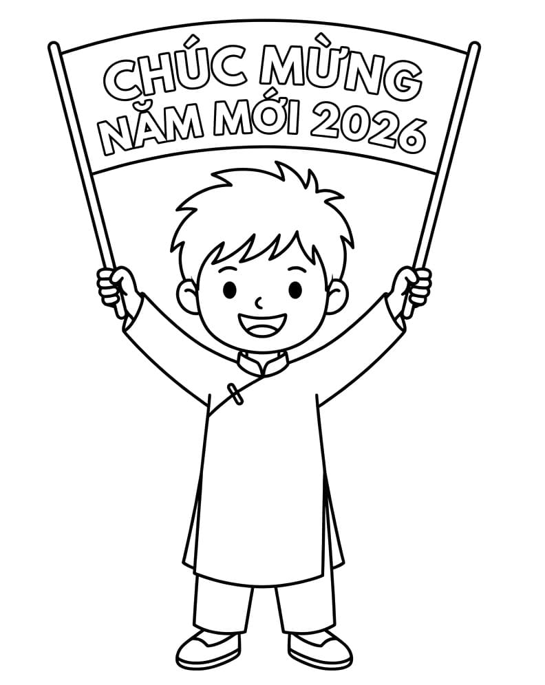 Cậu Bé Chúc Mừng Năm Mới 2026
