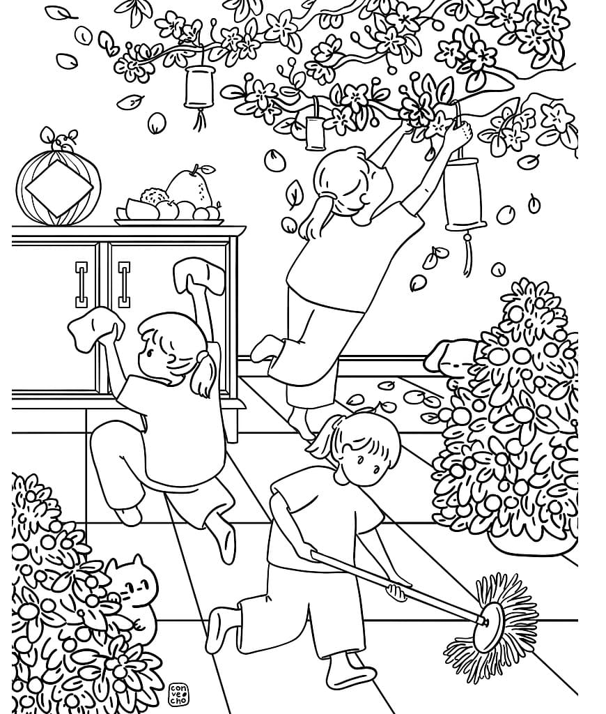 Tô Màu Tết Nguyên Đán