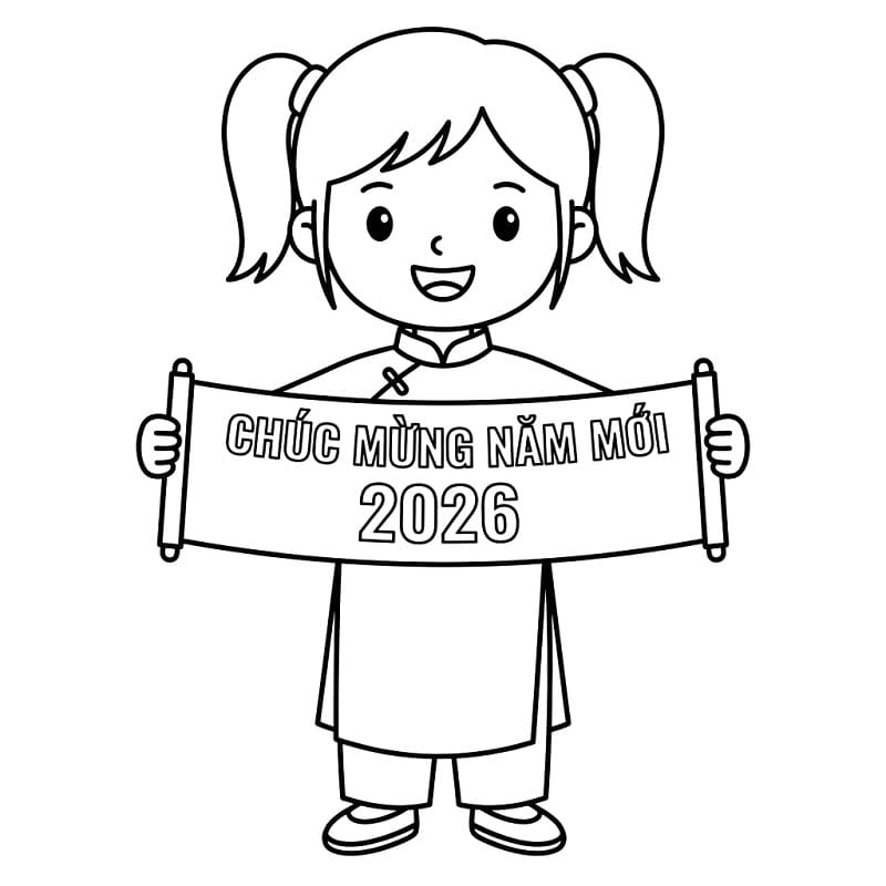 Cô Bé Chúc Mừng Năm Mới 2026