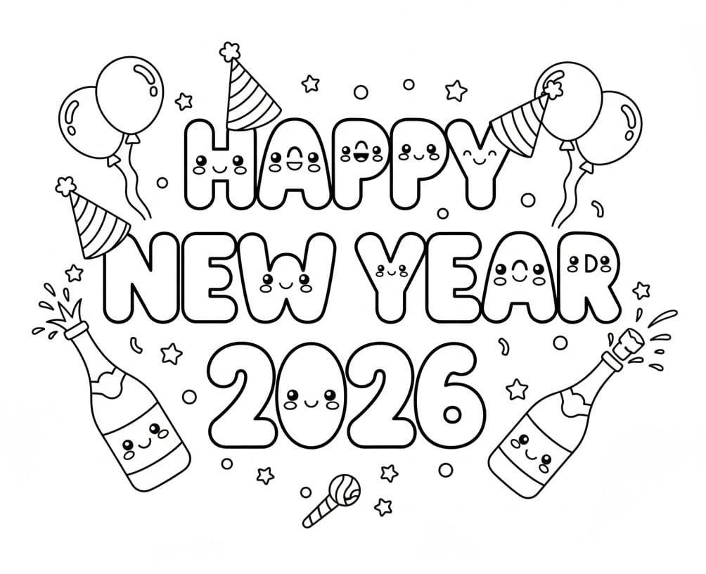 Tô Màu Chúc Mừng Năm Mới 2026