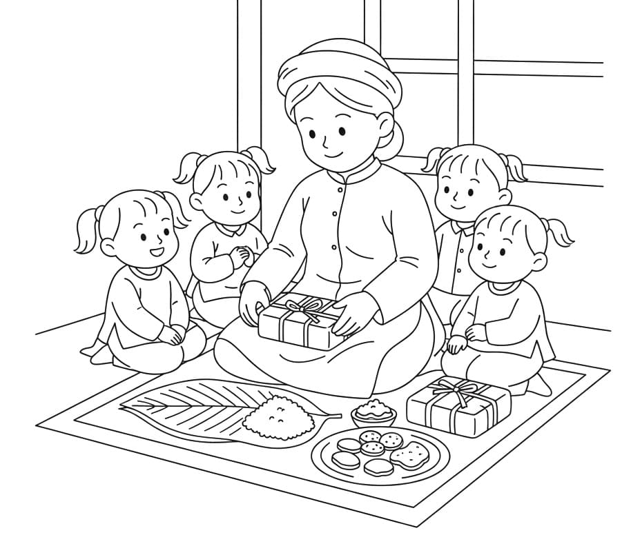 Ngày Tết Nguyên Đán Gói Bánh Chưng