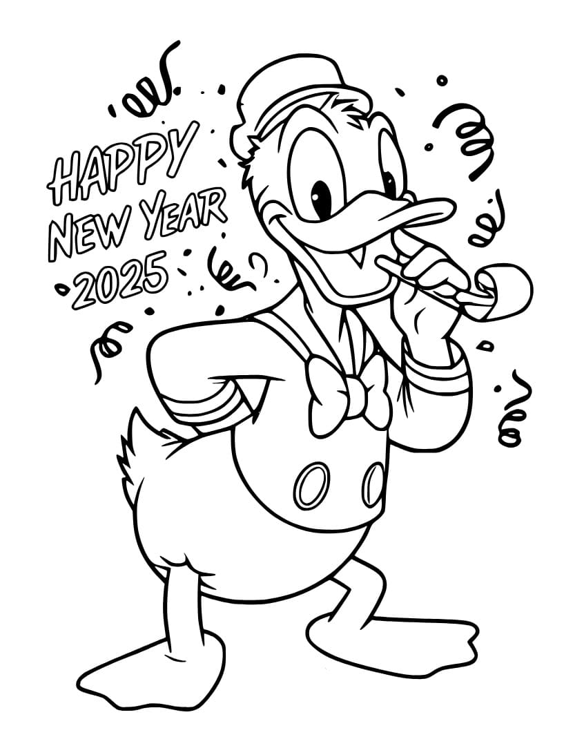 Vịt Donald Chúc Mừng Năm Mới 2025