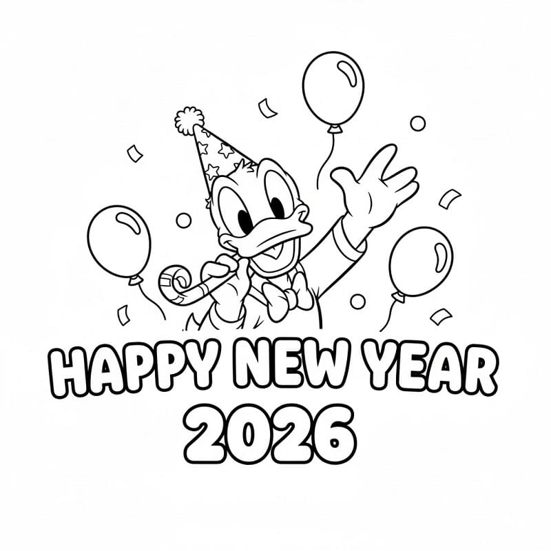 Vịt Donald Chúc Mừng Năm Mới 2026