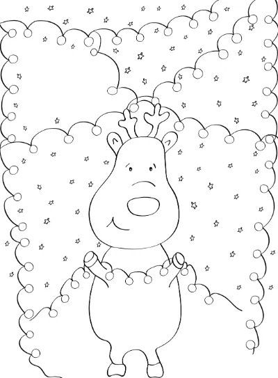 tuần lộc và đèn trang trí