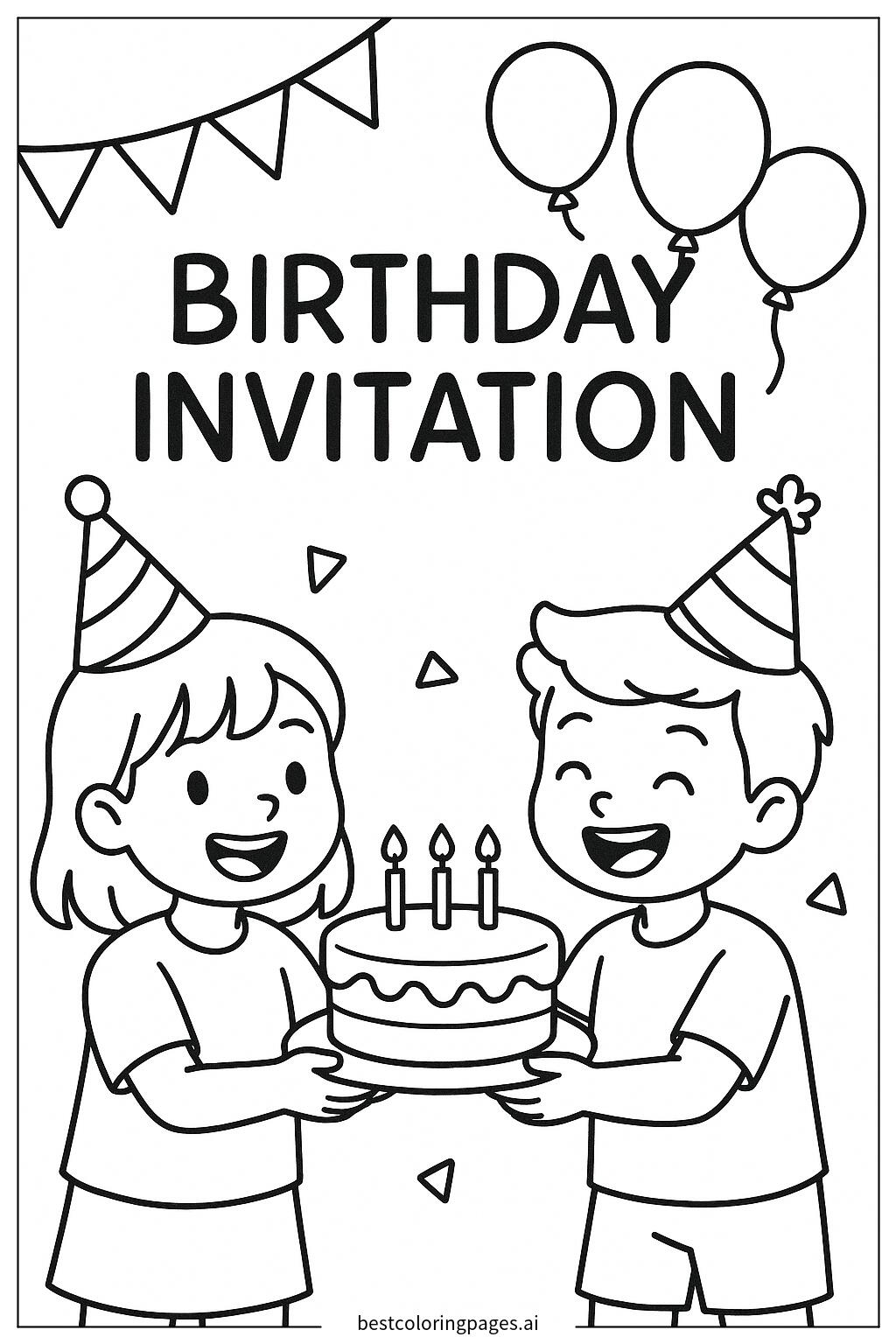 Two kids sharing cake