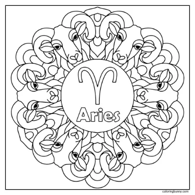 Trang Tô Màu Mandala Cung Bạch Dương