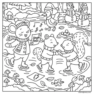 Trang Tô Màu Trượt Băng Giáng Sinh Ấm Áp