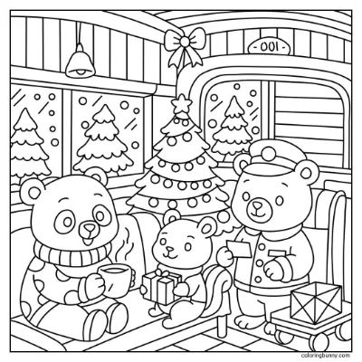 Trang Tô Màu Đi Tàu Giáng Sinh Ấm Áp