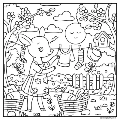 Trang Tô Màu Dọn Dẹp Mùa Xuân Ấm Áp