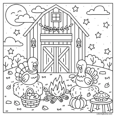 Trang Tô Màu Vui Vẻ Lễ Tạ Ơn Ấm Áp