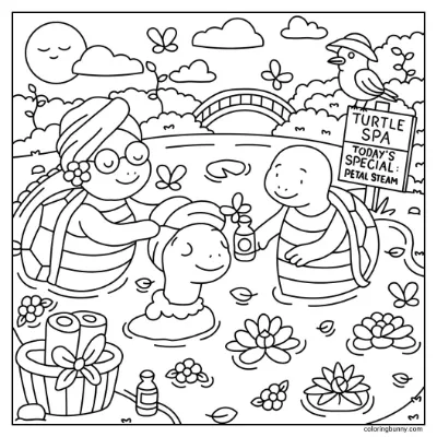 Trang Tô Màu Spa Rùa Mùa Xuân Ấm Áp