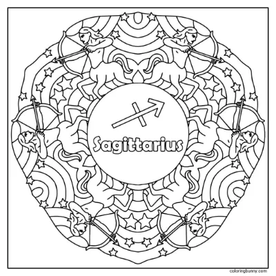 Trang Tô Màu Mandala Cung Nhân Mã