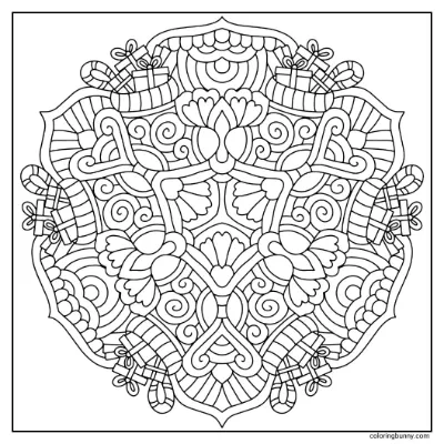 Trang Tô Màu Mandala Giáng Sinh Tất và Quà