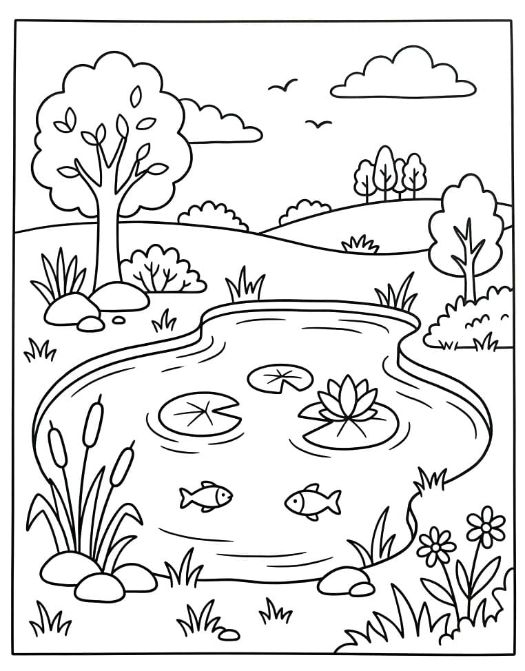 Fish Swimming in the Pond