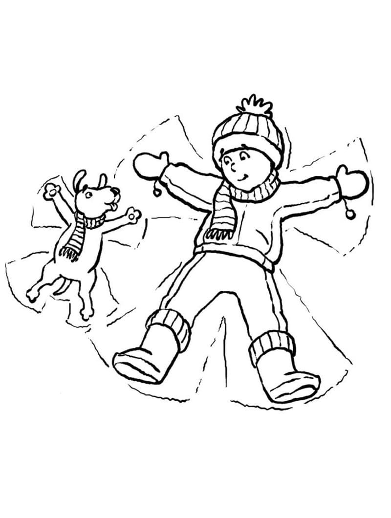 Cậu Bé và Chú Chó Trên Tuyết