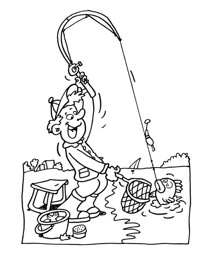 Cậu Bé Vui Vẻ Câu Cá