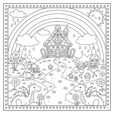 Tranh Tô Màu Cầu Vồng Kỳ Ảo