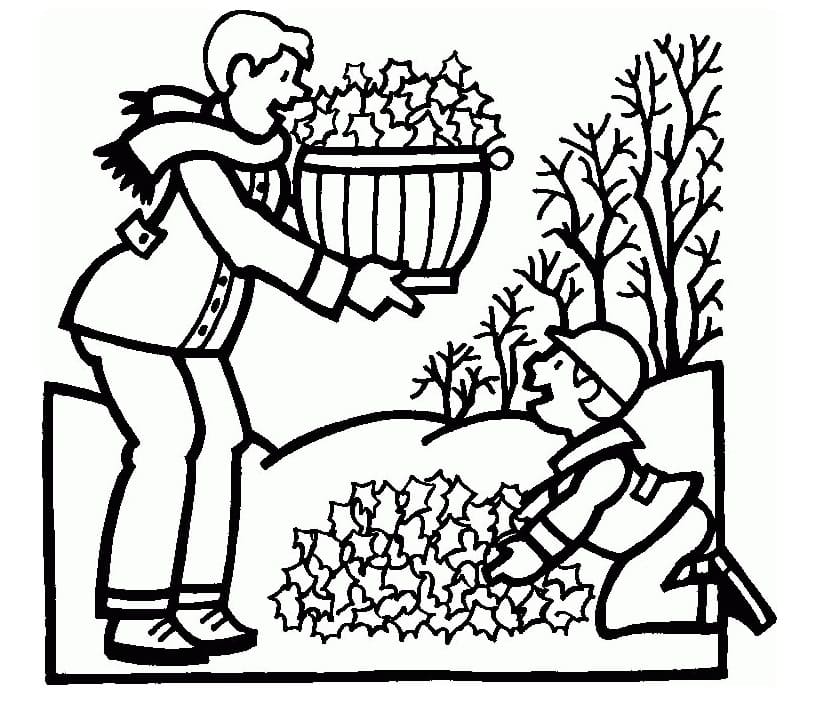 Hai Bố Con Dọn Dẹp Lá Rơi