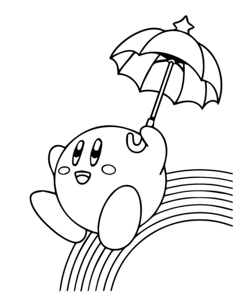 Kirby Trượt Trên Cầu Vồng