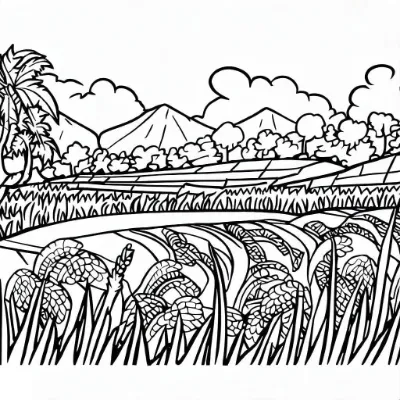 Phong Cảnh Cánh Đồng Lúa