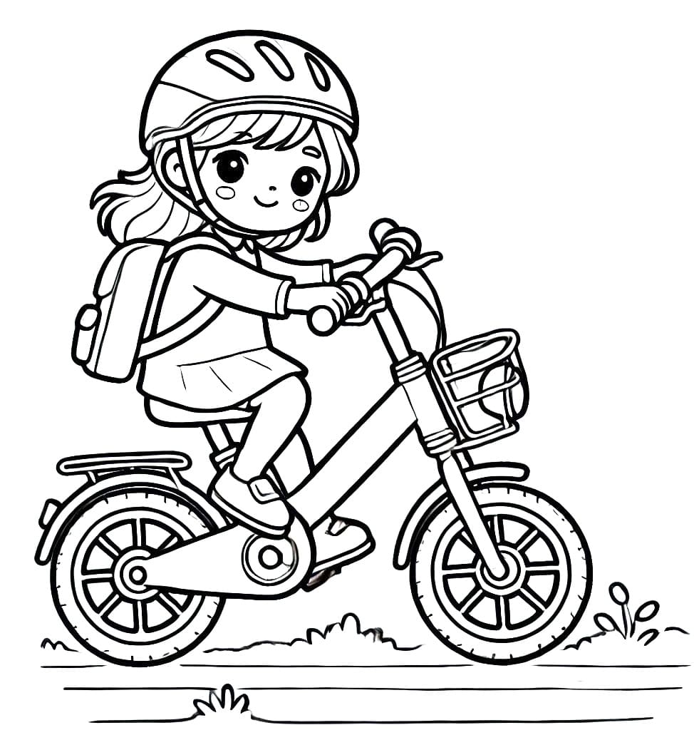 Bé Gái Đi Xe Đạp Điện