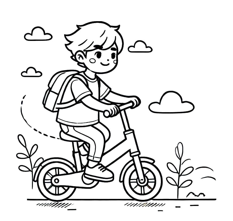 Cậu Bé Đi Xe Đạp Điện