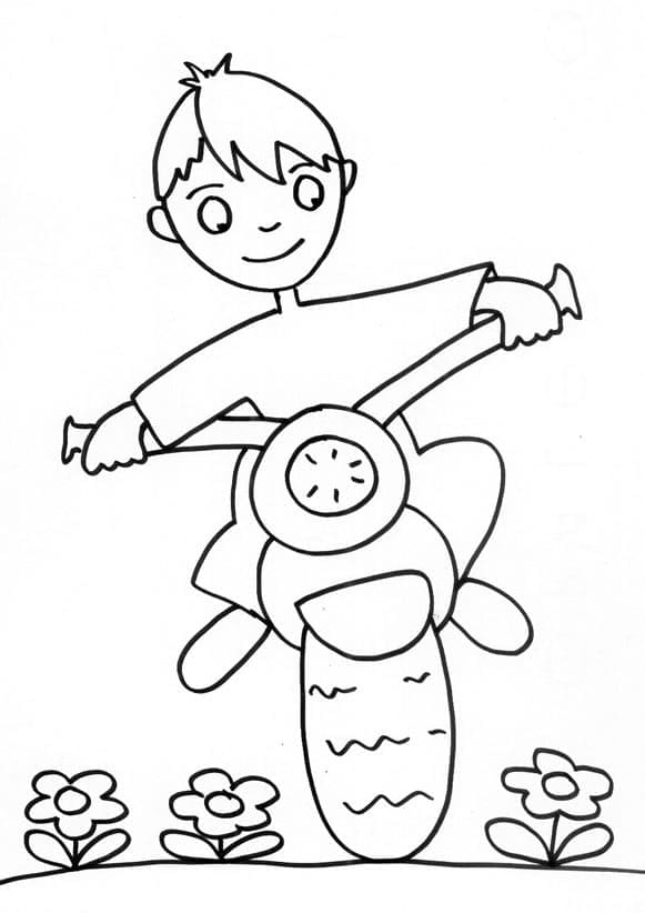 Cậu Bé Đi Xe Máy