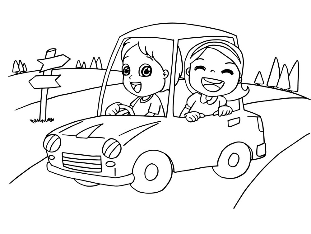 Cô Bé và Cậu Bé Trong Ô Tô