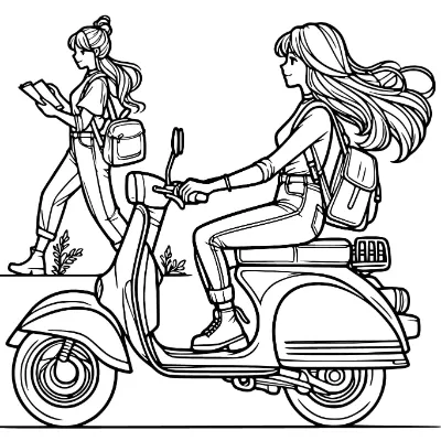 Đi Xe Gắn Máy Trên Đường