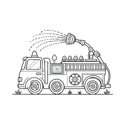 Xe Cứu Hỏa Đang Phun Nước