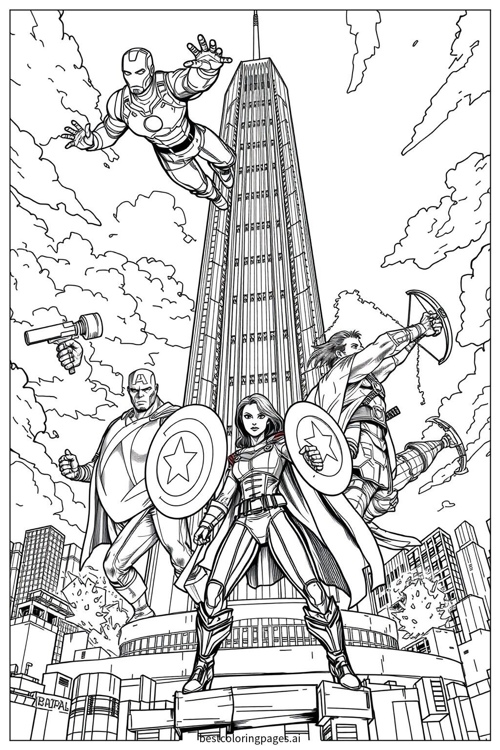 Avengers assembling at the stark tower