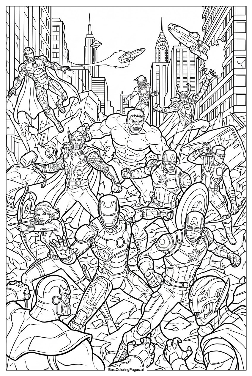 Avengers battle scene