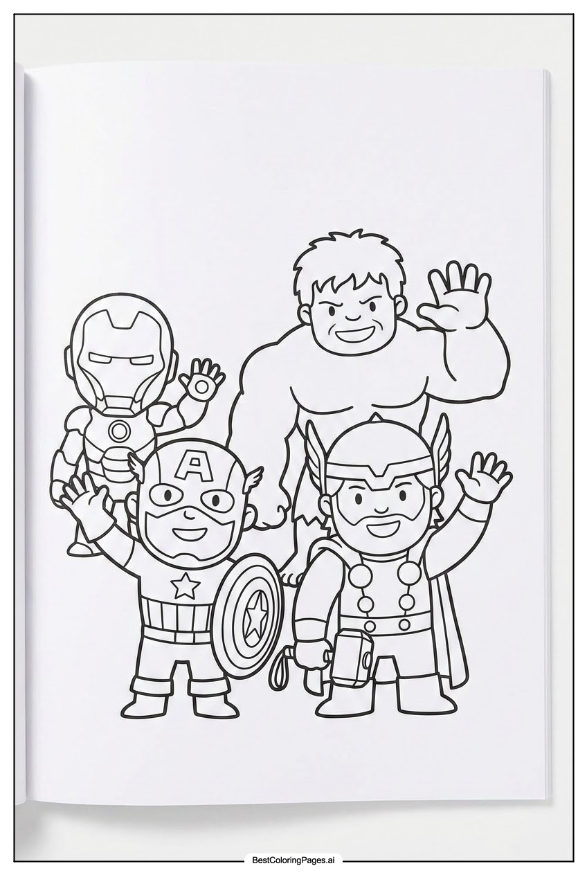Avengers waving hands