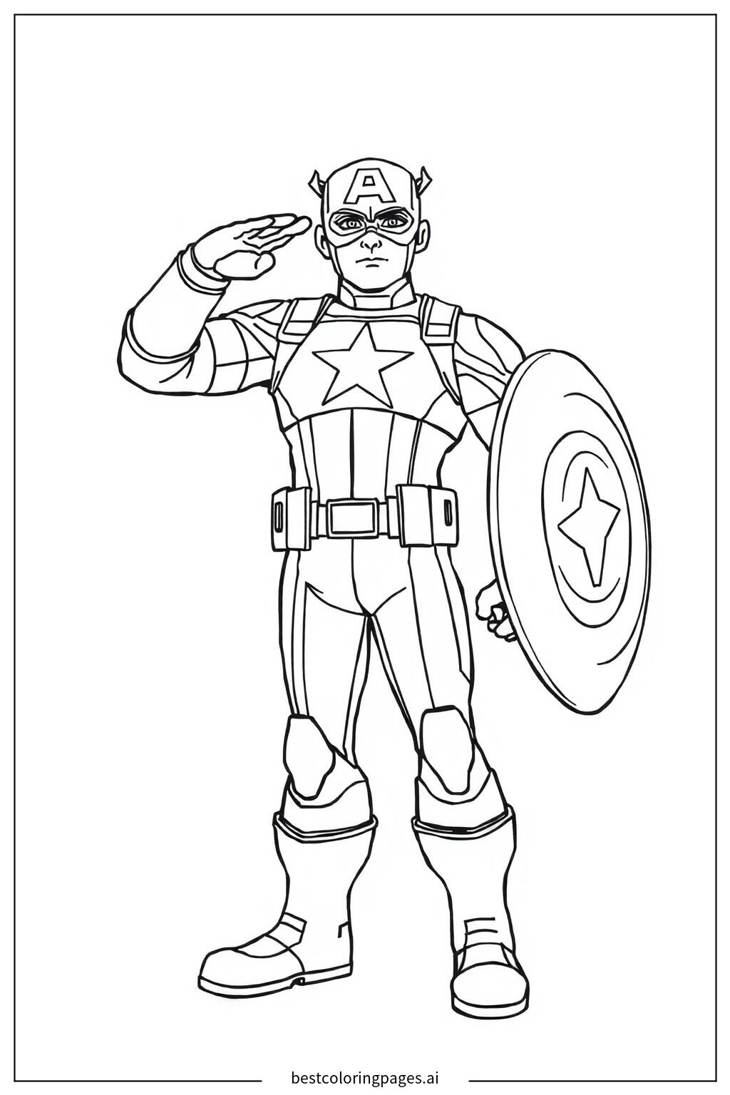 Captain america saluting