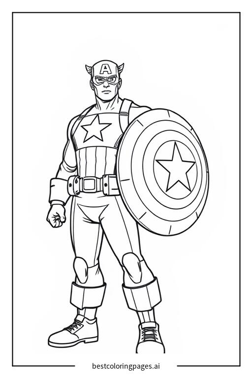 Captain america with his shield
