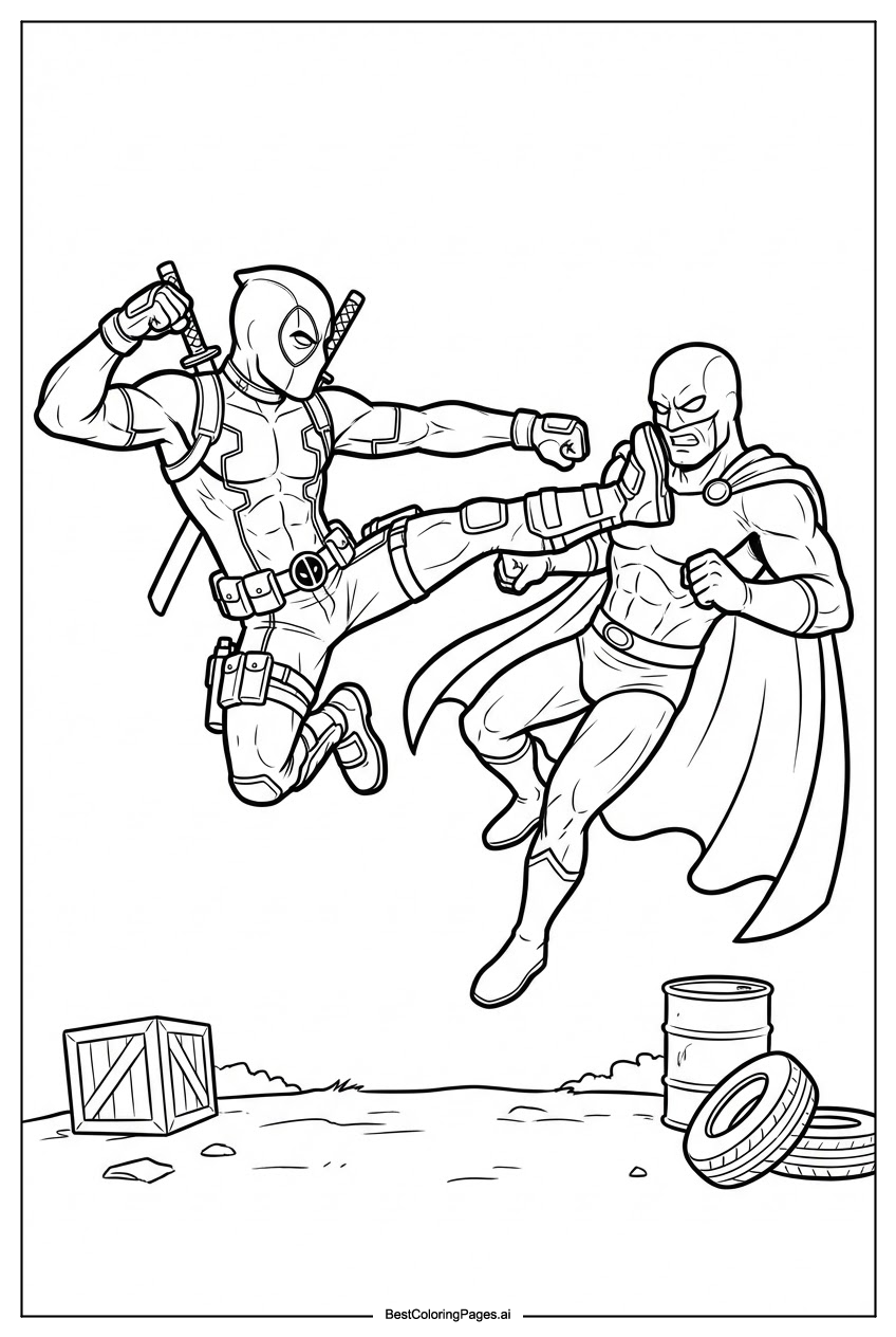 Deadpool fighting villain 1
