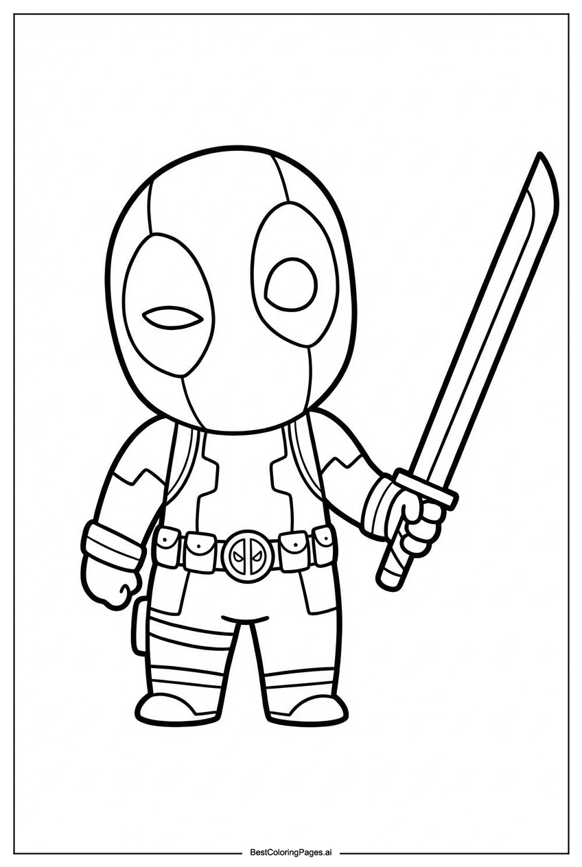 Deadpool holding sword 1