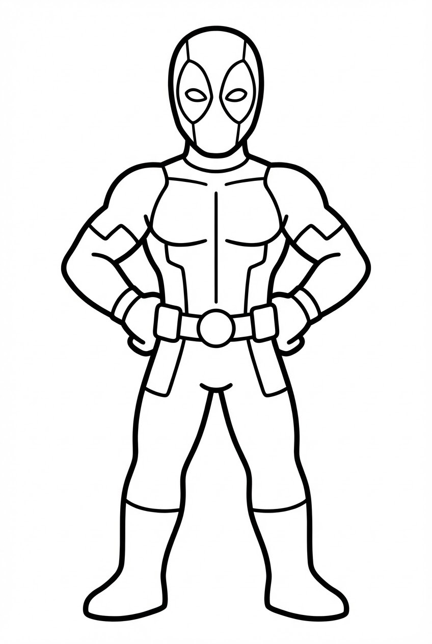 Deadpool standing happily